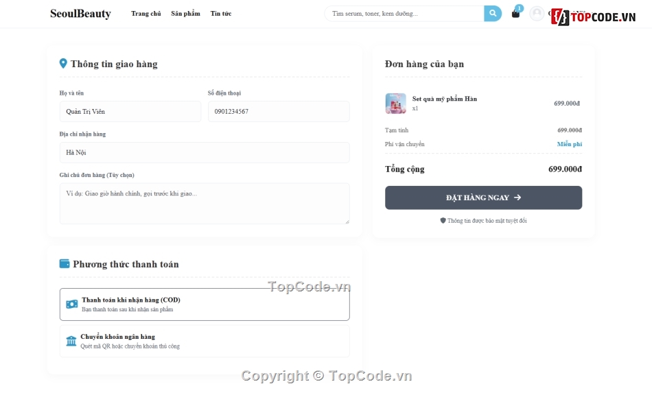 mỹ phẩm,bán mỹ phẩm,Website bán mỹ phẩm laravel